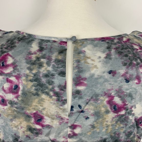 LOFT Multicolor Print Ruffle Dress Size 10 - Picture 3 of 9